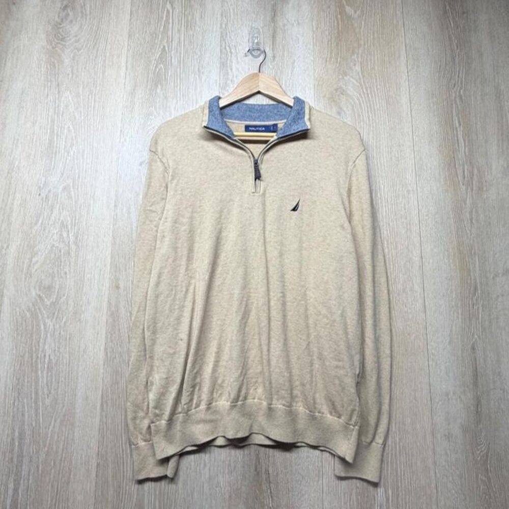 Nautica Men's Cream and Tan Jumper